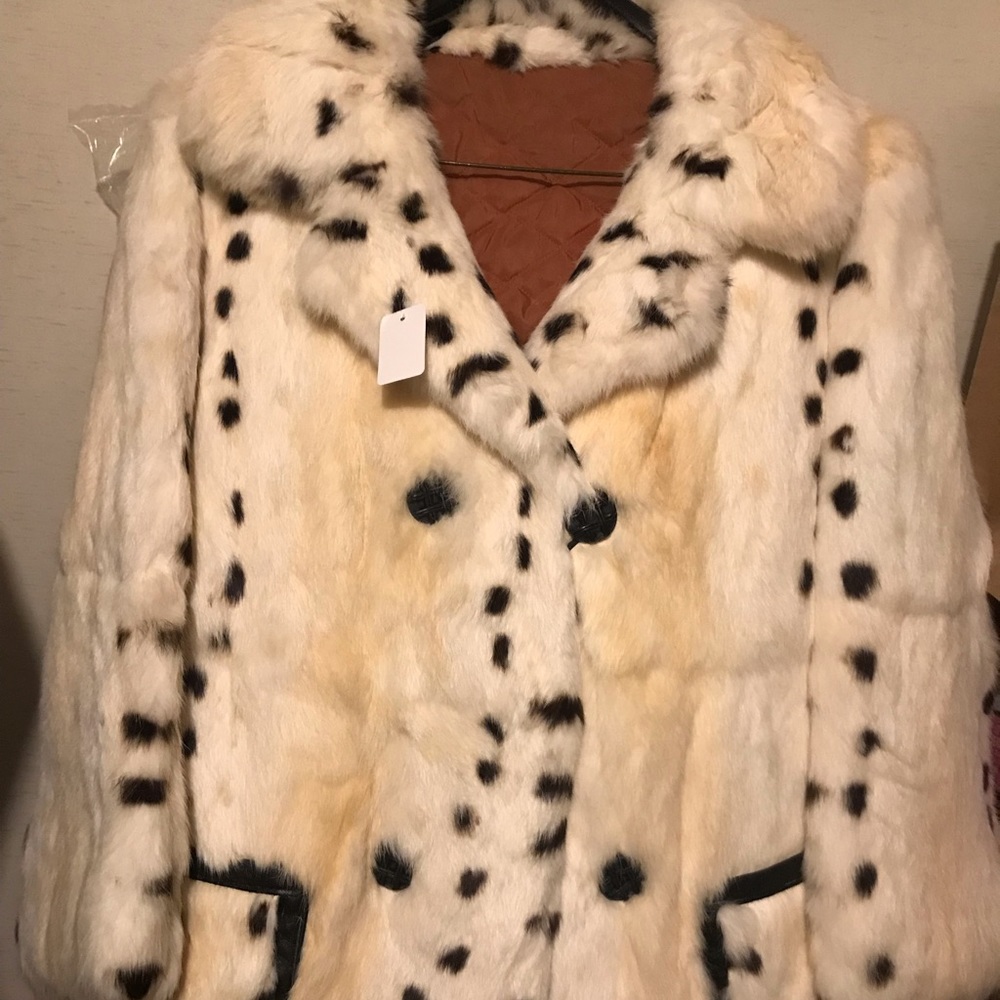 Coat, vintage, true rabbit fur.